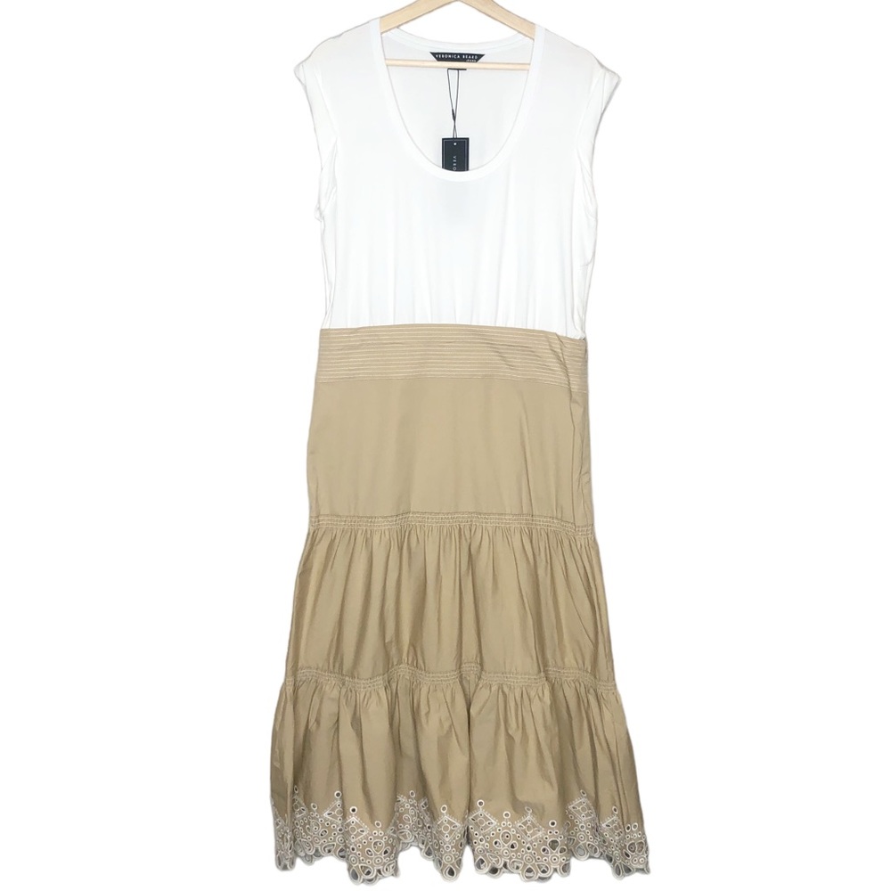 Veronica Beard Amaia Dress Womens Large Midi Eyelet Lace